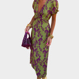 Magdaléna Elegantní Vestido Estampado Floral Pasovou