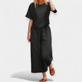 Anna Elegantní Conjunto Pantalón Y BlusaMangaCortaAireado