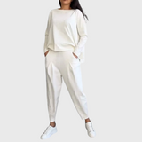 Marie Elegant Halenka Dlouhýrukáv Plisované Kalhoty