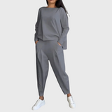 Marie Elegant Halenka Dlouhýrukáv Plisované Kalhoty