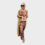 Věnceslava Elegantní Maxi Šaty Impozantním Potiskem