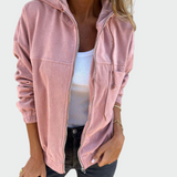 Lucie Sofistikovaný Sametový Proužkový Blazer Nadčasový