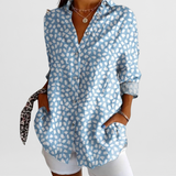 Věnceslava Elegantní Blusa Retro Floral HedvábnáLuxus