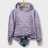 Gabriela Sofistikovaná Vintage Hoodie Květinová Výšivka