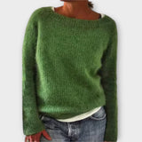 Adéla Elegantní Oversize Svetr Jednobarevný Dlouhorukávý