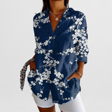 Věnceslava Elegantní Blusa Retro Floral HedvábnáLuxus