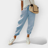 Eva Elegantní Pantalón De Lino Ligero Fluido Fresco Moderno