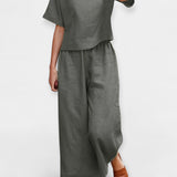 Anna Elegantní Conjunto Pantalón Y BlusaMangaCortaAireado