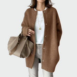 Karolína Elegantní Oversized Pletený Kardigan Hladký