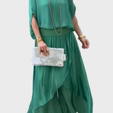 Věnceslava Elegantní TopKalhotyZeVzdušnéhoŠifónuLehké