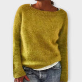Adéla Elegantní Oversize Svetr Jednobarevný Dlouhorukávý