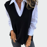 Lucie Elegantní Pletená Vesta Minimalistická Komfortní