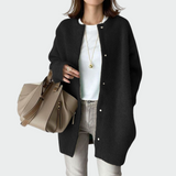 Karolína Elegantní Oversized Pletený Kardigan Hladký