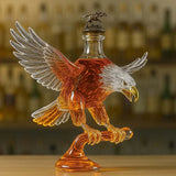 Skleněná láhev na whiskey ve tvaru orla bělohlavého