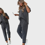 Magdaléna Elegantní Dvoudílný Bavlněný Minimalistický Set