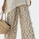 Eva Elegantní Boho Daisy VzorovanéŠirokéMaxiKalhoty