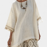 Eva Elegantní Boho Daisy VzorovanéŠirokéMaxiKalhoty
