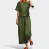 Anna Elegantní Conjunto Pantalón Y BlusaMangaCortaAireado