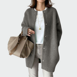 Karolína Elegantní Oversized Pletený Kardigan Hladký
