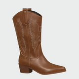 Lucie Sofistikovaná Botas Western Kožené ŠedáVýšivka