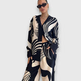 Kateřina Elegantní Dvoudílný Komplet Geometrický Vzor