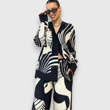 Kateřina Elegantní Dvoudílný Komplet Geometrický Vzor