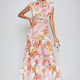 Paula Hollow Sleeveless Midi Dress