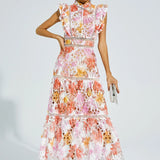 Paula Hollow Sleeveless Midi Dress