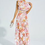 Paula Hollow Sleeveless Midi Dress