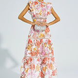 Paula Hollow Sleeveless Midi Dress