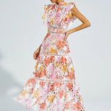 Paula Hollow Sleeveless Midi Dress