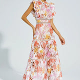 Paula Hollow Sleeveless Midi Dress