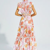 Paula Hollow Sleeveless Midi Dress