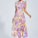 Paula Hollow Sleeveless Midi Dress