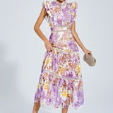 Paula Hollow Sleeveless Midi Dress