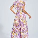 Paula Hollow Sleeveless Midi Dress