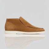 Pánské semišové loafery – Slip-On Chukka Styl, Plná Patka – Hnědé