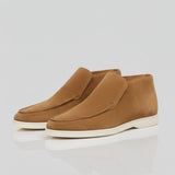 Pánské semišové loafery – Slip-On Chukka Styl, Plná Patka – Hnědé