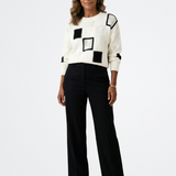 Elodie - Kontrasztos Kötött Pulóver