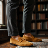 Old Money Suede Penny Loafers