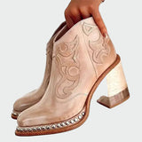 Lucie Elegantní Botas Bordadas Western RučněVyšívané