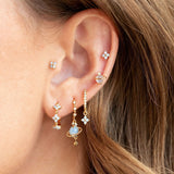 Elegáns virágcsillag fülbevalók cirkóniával - Joane