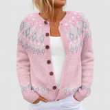 Lucie Elegantní Pletený Cardigan Světlerůžový Lehký