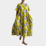 Magdaléna Elegantní Retrostylový Oversize Květinové Šaty