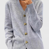 Anna Elegantní Pletený Univerzální Cardigan Knoflíky