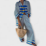 Eva Jemná ChaquetaTrivelaConEstampadoDeLimonesMediterráneos