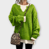 Kristýna Elegantní Oversize Svetr Copánkový Pohodlný