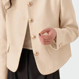 Viktorie Sofistikovaná Blazer Nadčasový Rovný Střih
