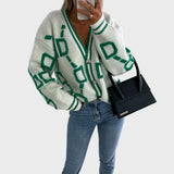 Karolína Elegantní Pletená Geometrická Vesta Unisex