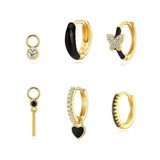 Dorcas - S925 Sterling Ezüst Fülbevaló Szett Szívvel és Lepkével